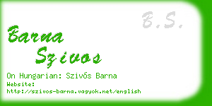 barna szivos business card
